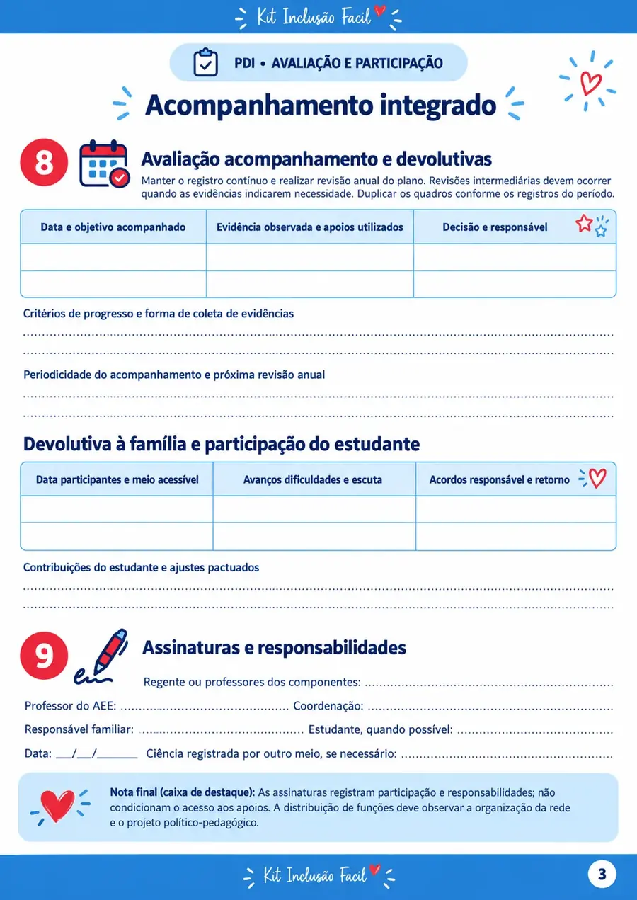 Página 2 do modelo de Plano de Desenvolvimento Individual